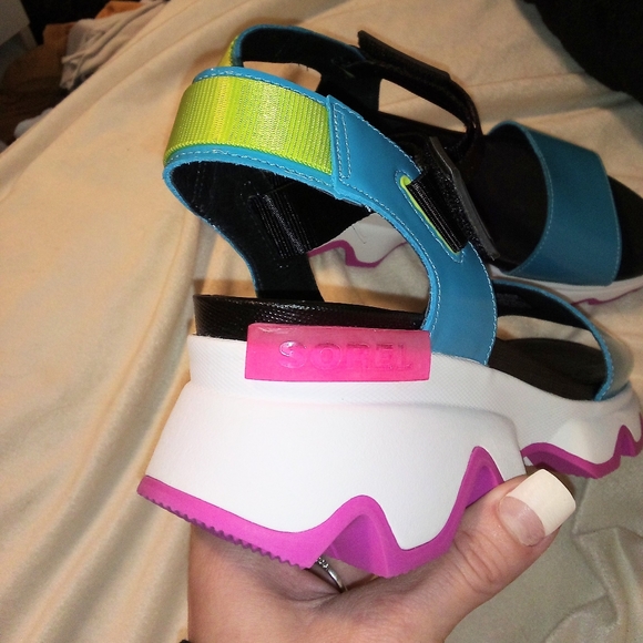 FINAL PRICE Sorel Kinetic Platform Sandals Size 9 - Picture 3 of 9